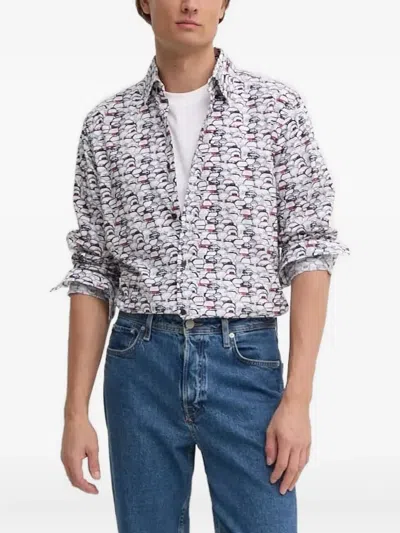 Joop Car-print Shirt In White