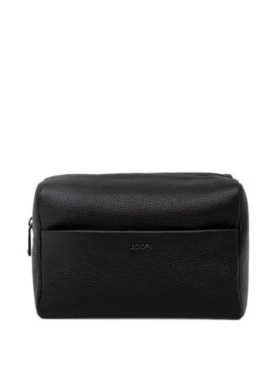 Joop Cardona Eris Grained-leather Wash Bag In Black