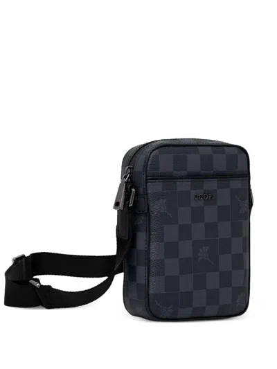 Joop Check-pattern Shoulder Bag In Blue