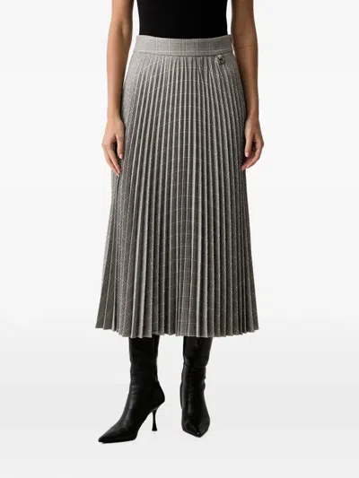 Joop Check-pattern Pleated Skirt In Gray