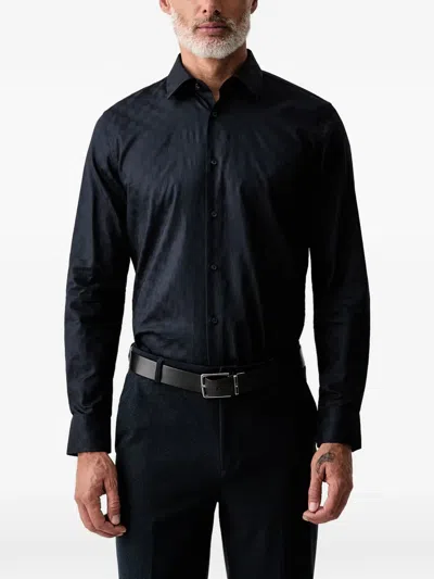 Joop Check-patterned Long-sleeve Shirt In Silver