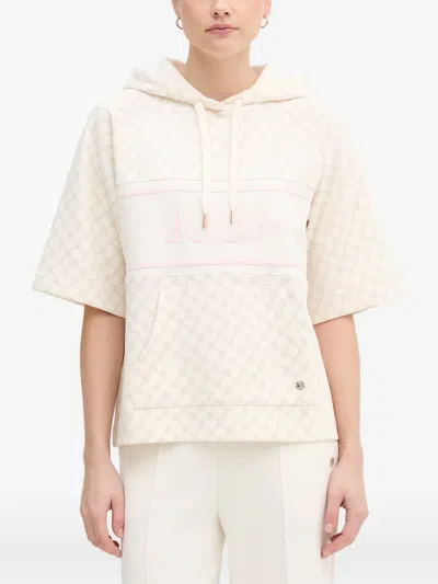 Joop Cornflower Logo-embroidered Monogram Hoodie In Neutral