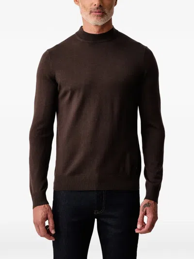 Joop Crew-neck Ribbed-knit Wool Sweater In Brown