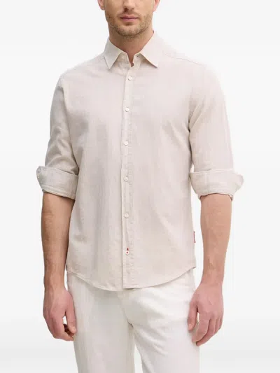 Joop Curved-hem Shirt In Neutral