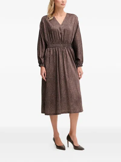 Joop Dakota Animal-print Dress In Brown