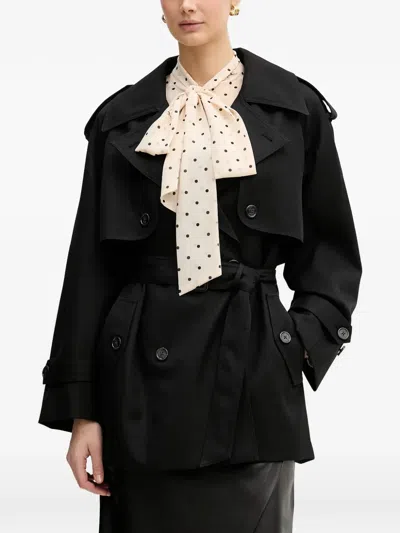 Joop Double-breasted Trench Coat In Black
