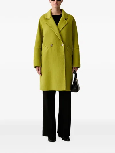Joop Double-breasted Notched-lapels Coat In Green