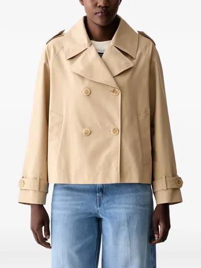 Joop Double-breasted Trench Coat In Neutral