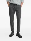 Joop Drawstring Nailshead Trousers In Gray