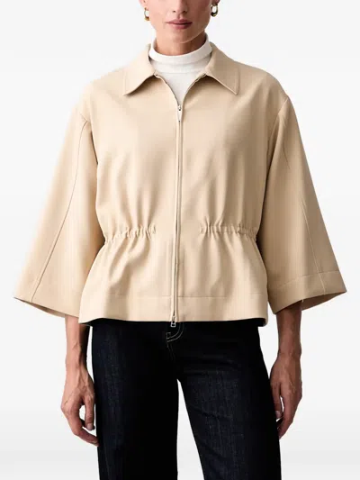 Joop Drawstring-waist Cropped Jacket In Neutral