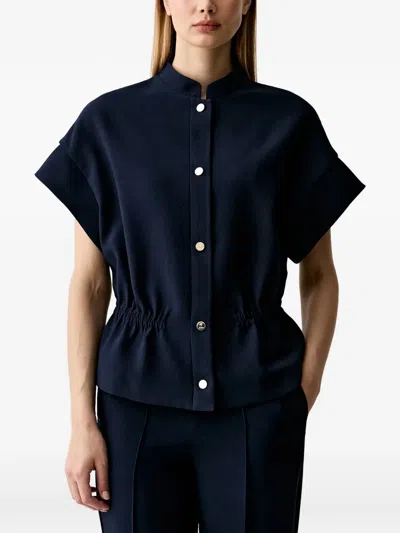 Joop Elasticated-waist Short-sleeve Top In Blue
