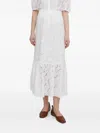 Joop Eyelet-embroidered Tiered Midi Skirt In White