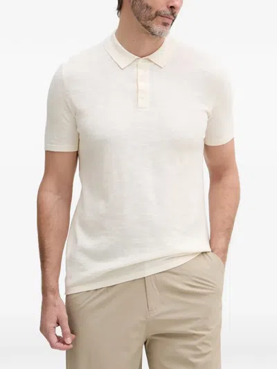 Joop Fine-knit Short-sleeved Polo Shirt In Neutral