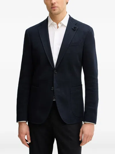Joop Floral-boutonnière Single-breasted Blazer In Blue