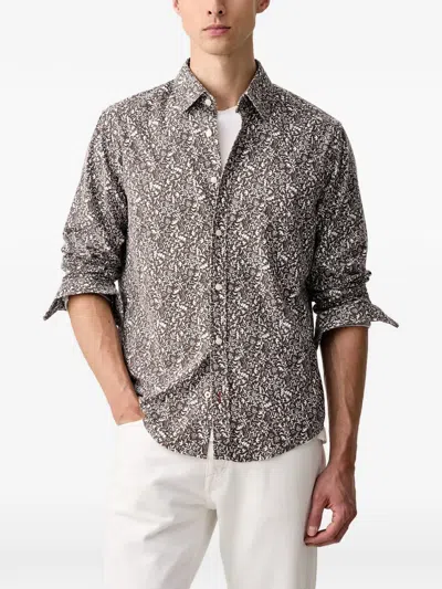Joop Floral-print Long-sleeved Shirt In Brown