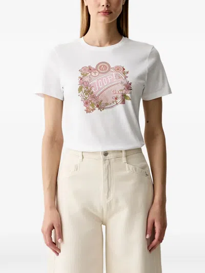 Joop Floral-print T-shirt In White