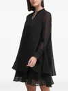 Joop Frill-neck Layered Mini Dress In Black