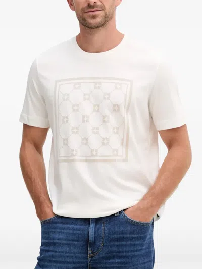 Joop Geometric-print Cotton T-shirt In White