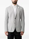 Joop Herringbone-pattern Notch-lapels Blazer In White