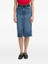 Joop High-waisted Split Denim Midi Skirt In Blue