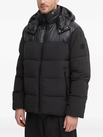 Joop Hooded Puffer Jacket In Burgundy