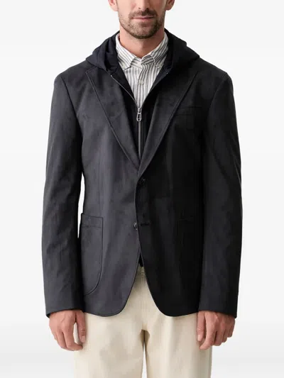 Joop Hooded Single-breasted Blazer In Black