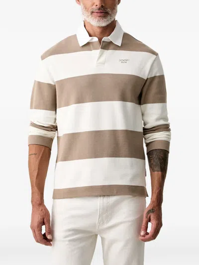 Joop Horizontal-stripe Polo Shirt In Neutral