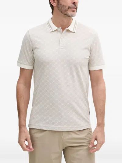 Joop Jessino Monogram-pattern Polo Shirt In Gray