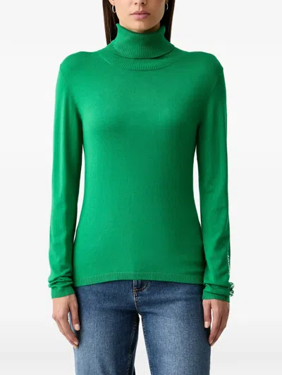 Joop Kaisha Logo-print Roll-neck Sweater In Grün