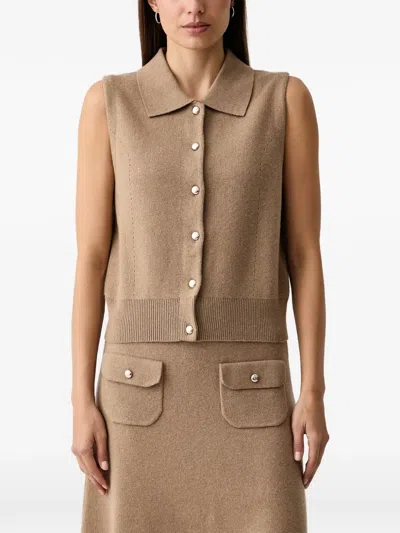 Joop Kalaja Button-up Sleeveless Top In Neutrals
