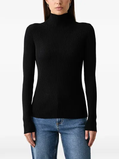 Joop Kirsa Ribbed-knit High-neck Sweater In Black