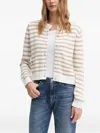 Joop Kola Striped Button Cardigan In White