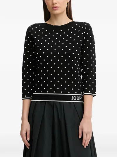 Joop Konstantina Polka-dot Print Sweater In Black