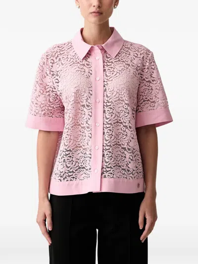 Joop Lace-overlay Short-sleeve Shirt In Multi