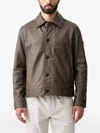 Joop Leather Button-up Jacket In Multi