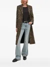Joop Leopard-print Notched-lapel Coat In Burgundy