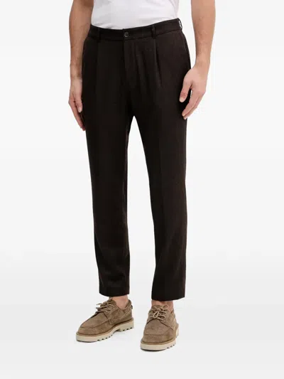 Joop Lester Pleated Trousers In Brown