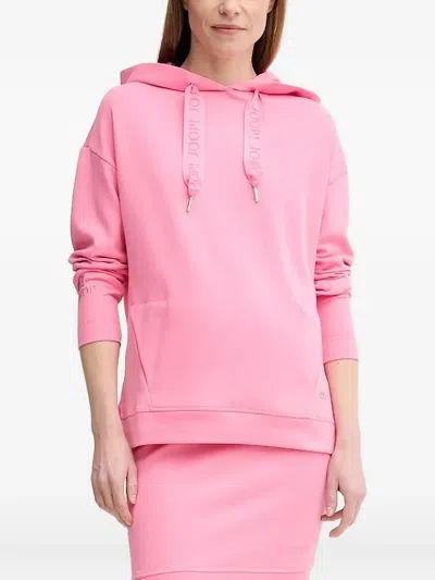 Joop Logo-detail Drawstring Hoodie In Pink