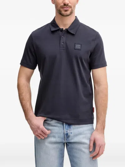 Joop Logo-appliqué Polo Shirt In Blue