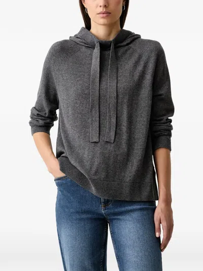 Joop Logo-embroidered Drawstring Hoodie In Grau