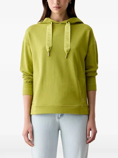 Joop Logo-embroidered Drawstring Hoodie In Green