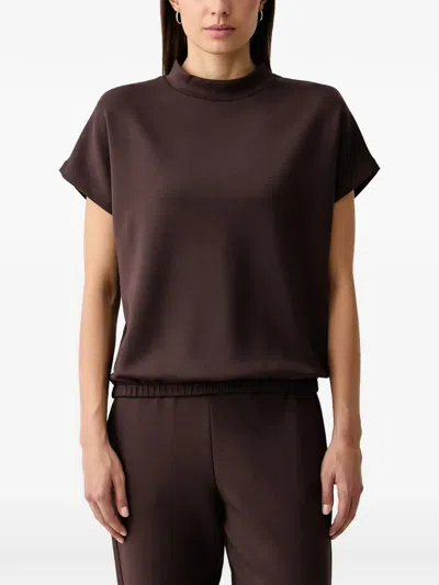 Joop Logo-embroidered High-neck T-shirt In Braun