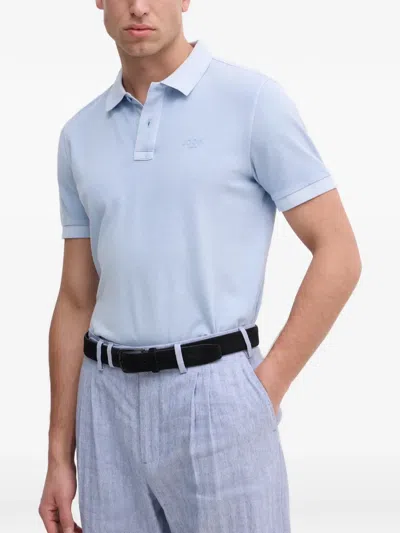 Joop Logo-embroidered Polo Shirt In Blue
