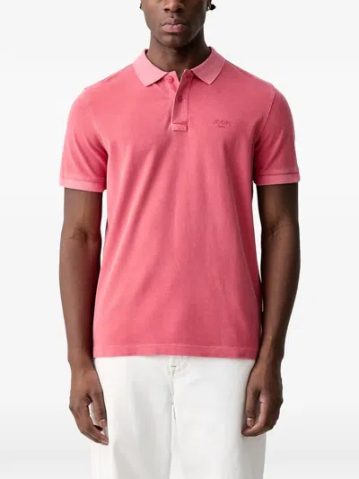 Joop Logo-embroidered Polo Shirt In Pink