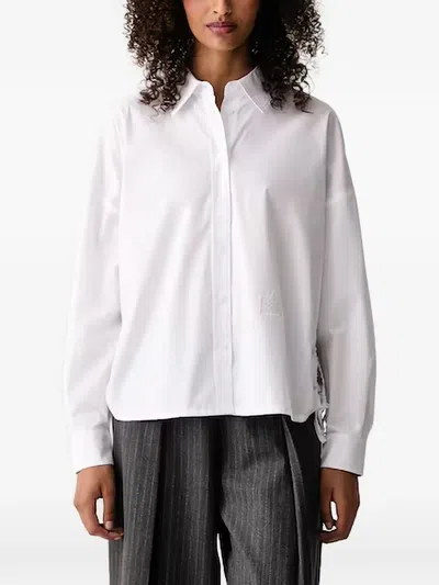 Joop Logo-patch Drawstring-side Shirt In Brown