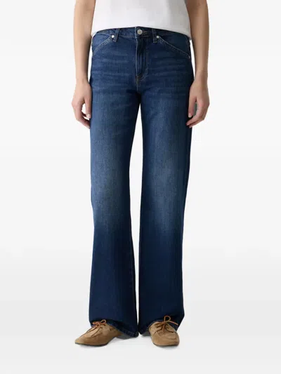 Joop Logo-patch Wide-leg Jeans In Blue