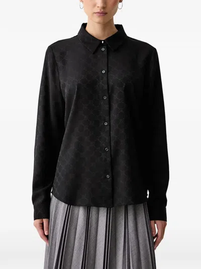 Joop Logo-pattern Long-sleeve Shirt In Schwarz