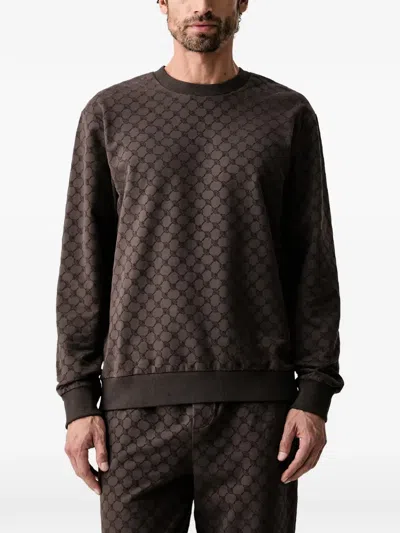 Joop Logo-patterned Crew-neck Sweatshirt In Brown