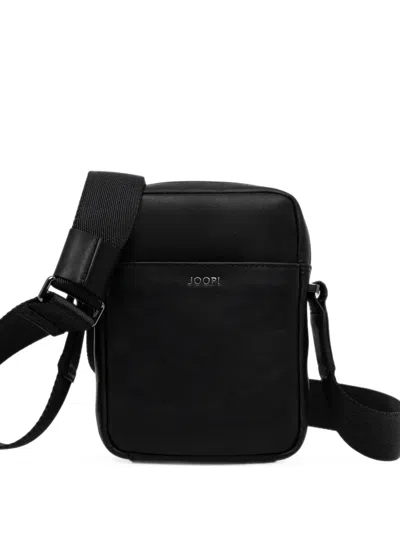 Joop Logo-plaque Leather Messenger Bag In Black