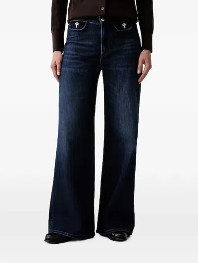 Joop Logo-plaque Wide-leg Jeans In Blue